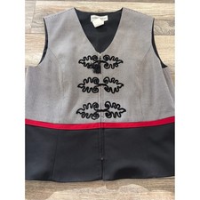 Vintage y2k Sharon Young Womens Houndstooth Soutache Tassel Vest Size 12