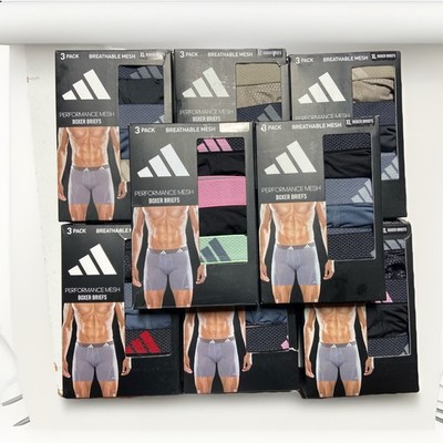 (2)Pack Adidas Men's Performance Mesh Boxer Briefs Size XL ASSORTED & PRINTS