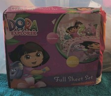 Nickelodeon Dora the Explorer Full Microfiber Sheet Set Kids Bedding