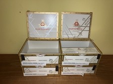 LOTTO x4 Portasigari Montecristo Bianco 54x6 Toro 8"x6,5"x2,75" LEGNO