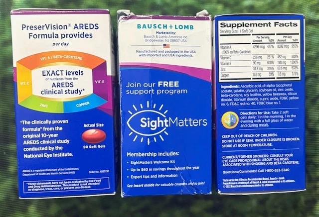 (3) Мягкие гели Bausch & Lomb PreserVision AREDS 90 срок годности 11/2026 и 05/2027 - Изображение 2 из 2