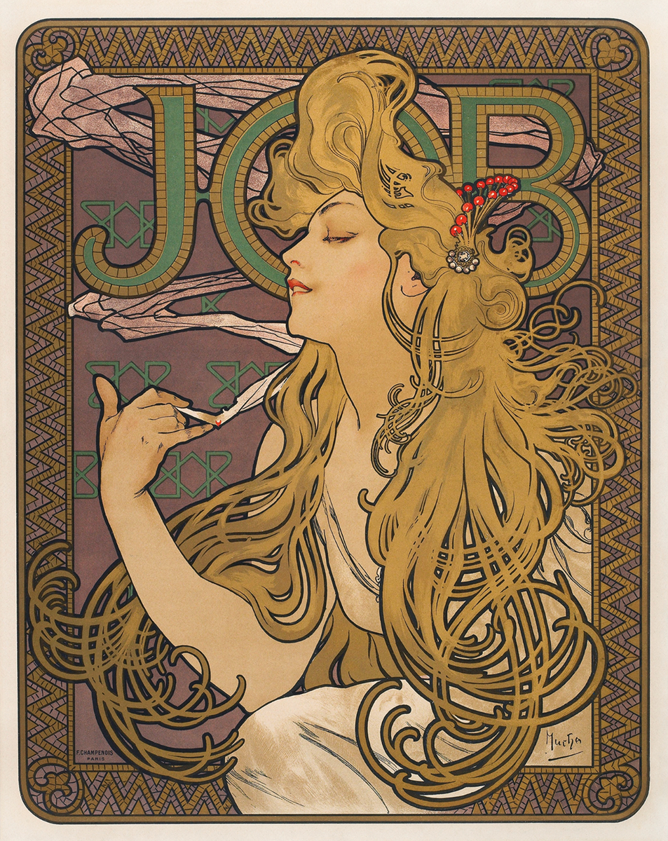 Alphonse Mucha JOB Poster French Decorative Wall Art - 12X16/16X20
