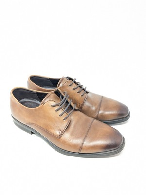 Ecco Men's Citytray Derby Oxford Shoes EU 44 US 10 Amber Brown Leather Dress    