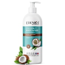 Edenika Coconut Body Wash Natural Moisturizing Hydrating Shower Gel 16 oz