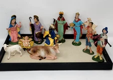 Lot of 10 Vintage Fontanini Depose Made In Italy 5” Nativity Figures Spider Mark