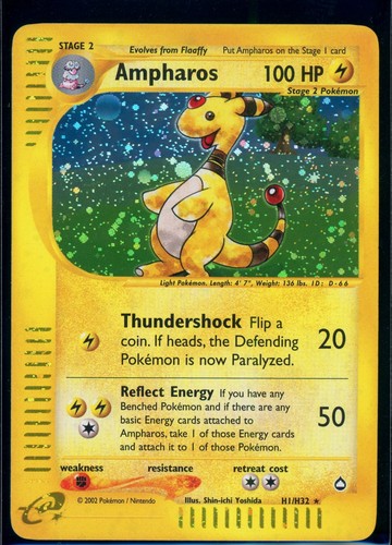 Pokemon AQUAPOLIS - #H1/H32 Ampharos - Holo - ENG - Near Mint-