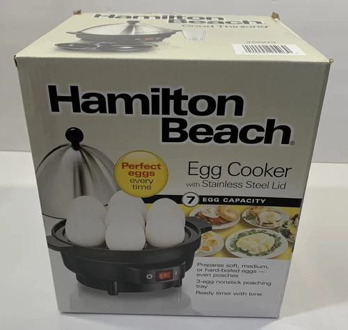 Hamilton Beach 7 Egg Electric Cooker With Stainless Steel Lid New In Box Sealed