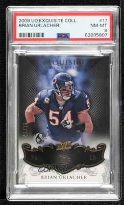 2008 Upper Deck Exquisite Collection 43/75 Brian Urlacher #17 PSA 8 HOF e0v