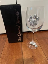 The Queens’ Jewels Paw Print Jeweled Stemmed Wine Glassware