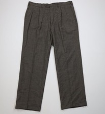 Vintage 70s Streetwear Mens 36x30 Wool Tweed Knit Wide Leg Chino Pants Brown USA