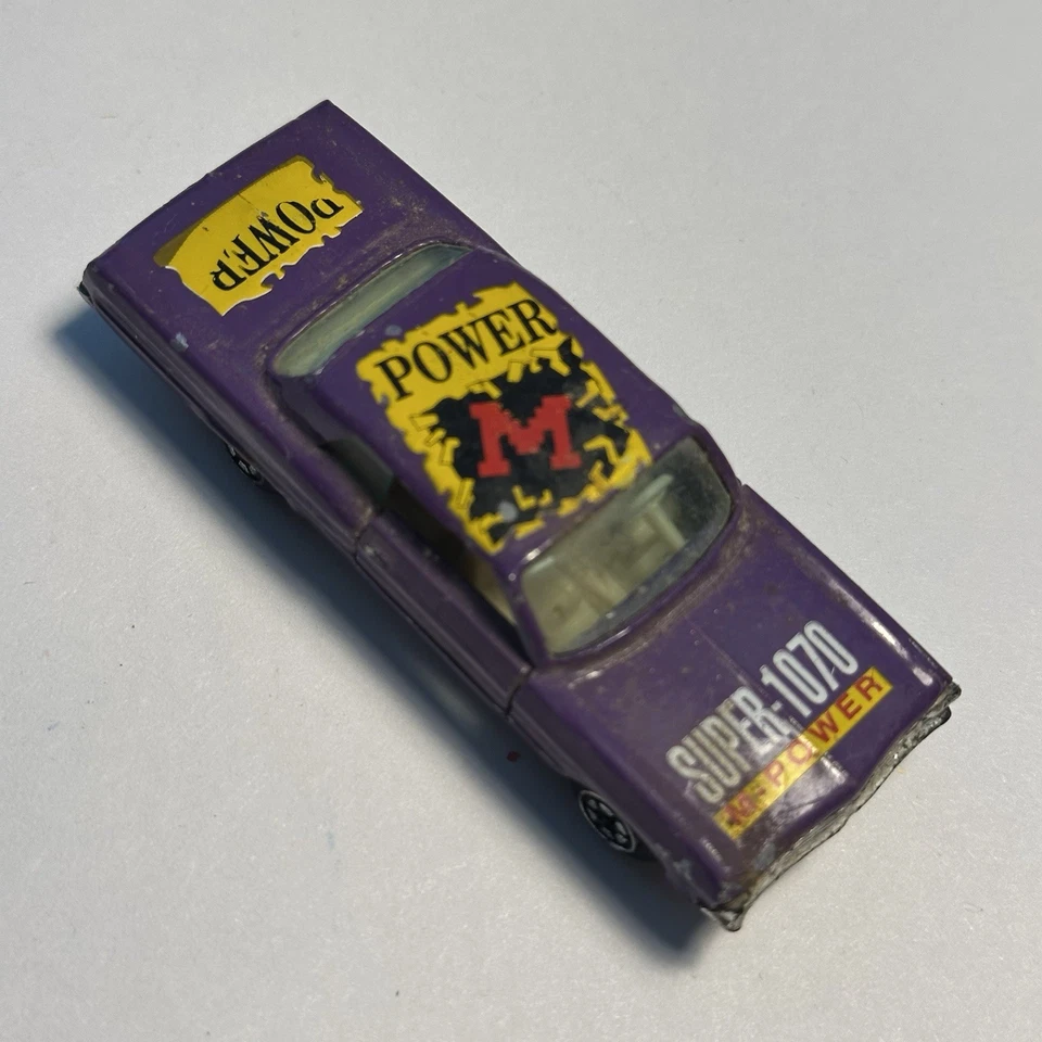 Vintage Yatming 1:64 Die-Cast '71 Chevy Impala Purple Opening Doors M Power 1070 - Image 3 of 4