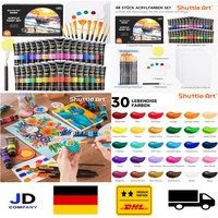 Shuttle Art Acrylfarben Set 48 Tuben 30 Farben 10 Pinsel