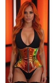 Daisy Top Drawer Sunset Holo Double Steel Boned Underbust Waist Cincher Corset