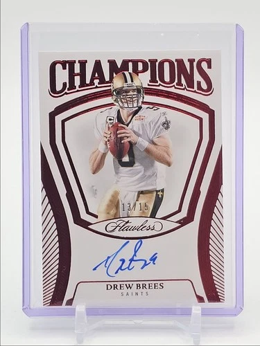 DREW BREES 2025-26 FLAWLESS CHAMPIONS AUTOGRAPH RUBY SAINTS AUTO /15 Q2323