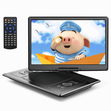 17.9" Portable DVD Player with 15.6" Swivel Screen 6 Hours Rechargeable Battery
