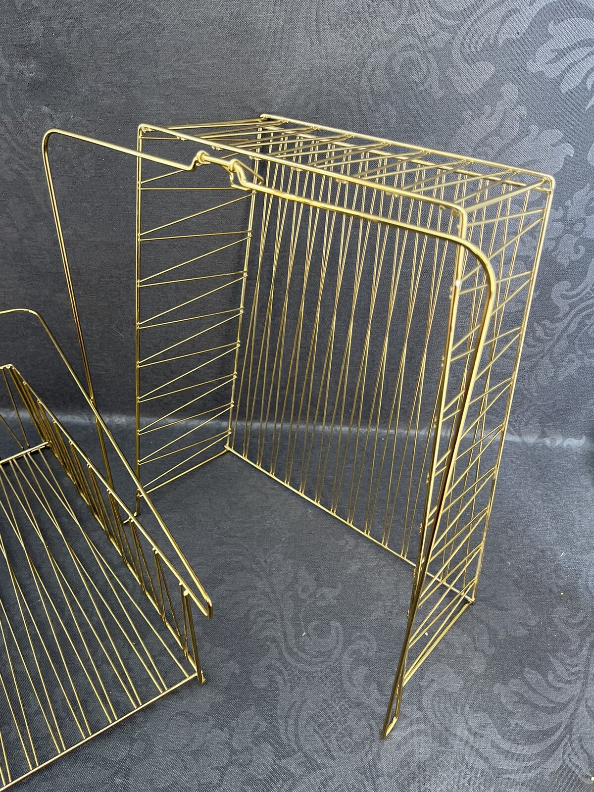 2x IKEA KALLAX Gold Metal Wire Hanging Basket Closet Storage Brass New