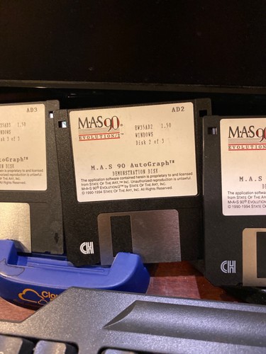 VINTAGE New And Unused MAS90 Evolution/2 1.50 M.A.S. Autograph 3 disks. NFR. - Picture 2 of 3