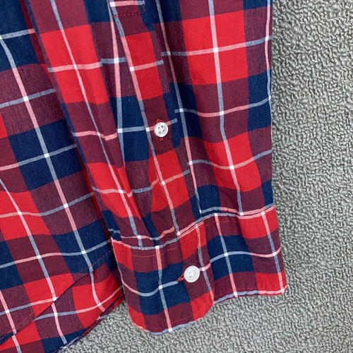 Camisa Mercantil con Botones J Crew para Hombre XL Delgada Flexible Mangas Largas Roja Azul a Cuadros - Imagen 5 de 12