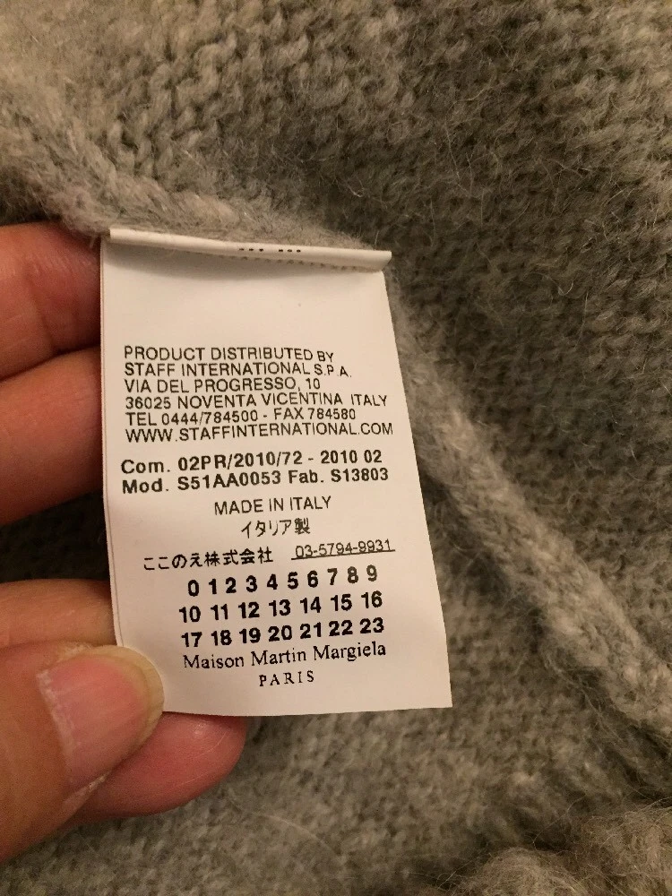 MAISON MARGIELA Raro cappotto maglione lungo sciarpa attaccata spessa Maison Martin Margiela
