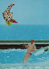 Clown Water Skiing Bird Kite Water Show Toronto Ontario Beach Vintage Postcard