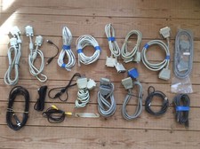 Job Lot 19 Computer Cables, Parallel VGA USB RJ11 Phono RCA BNC Firewire Winder