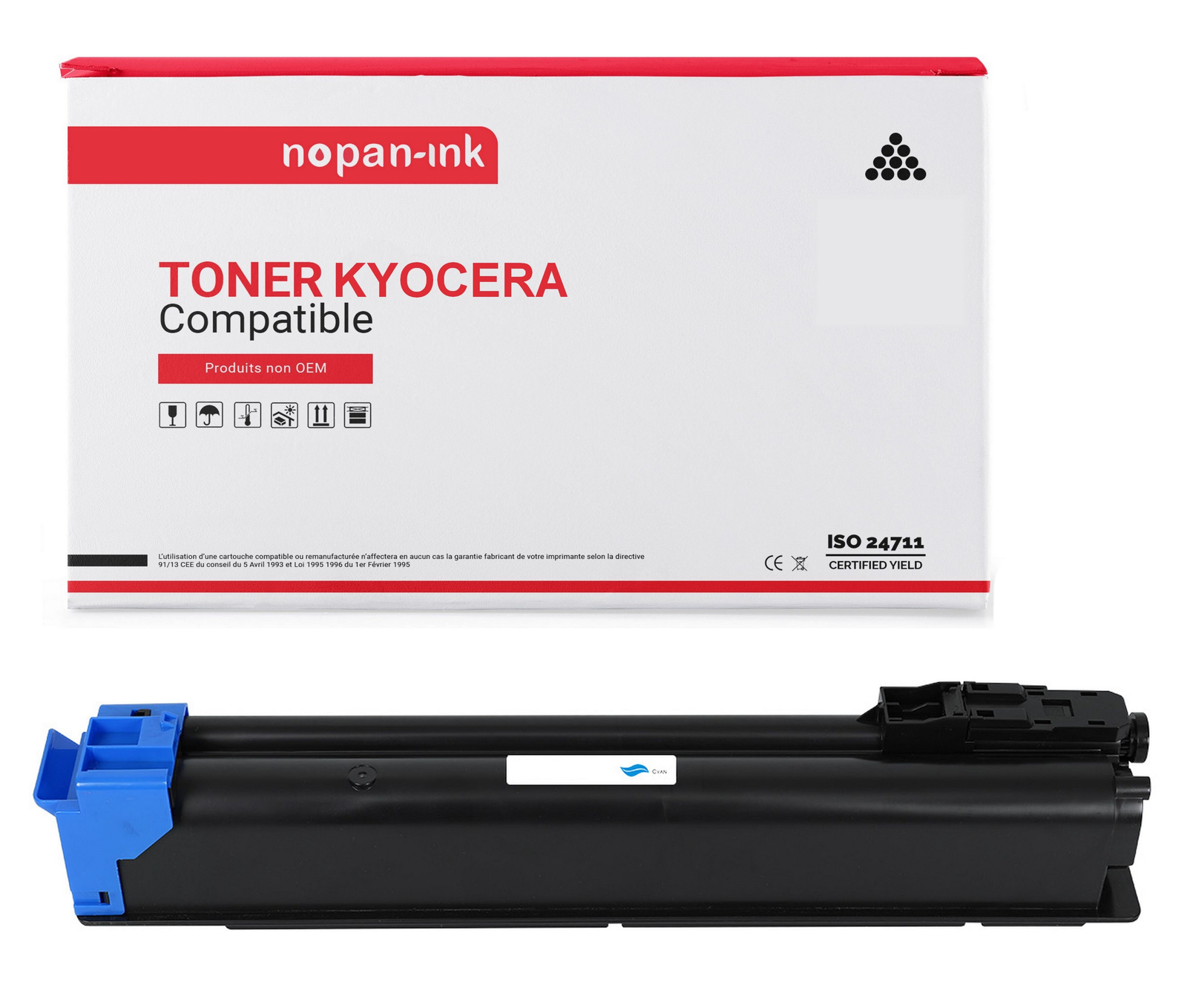 Toner Kyocera TK5195C cyan compatible NOPAN-INK pour imprimante laser de bureau