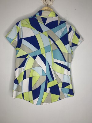 Zenergy Golf By Chico Size 0 Geometric Collar Top rhinestone