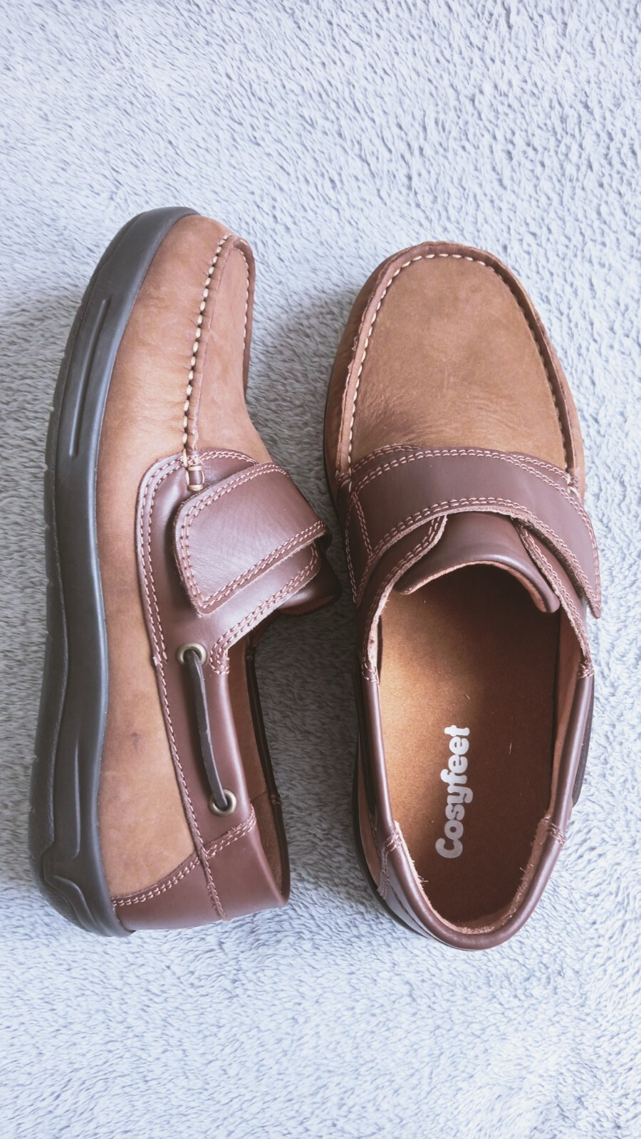 Cosyfeet Woody Mens Wide Tan Leather Nubuck Wide Fit 3H Width Shoes UK