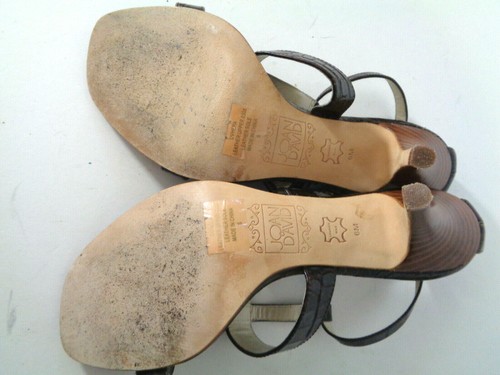 JOAN & DAVID DVHera US 6M Brown Croco Leather Strappy Sandals Heel Shoes - Picture 7 of 9