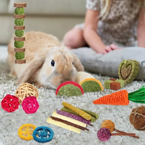 Juguetes para conejos Juguetes para conejillos de indias Juguetes para hámster Juguetes para conejitos Palitos naturales de heno Timothy A - Imagen 3 de 6