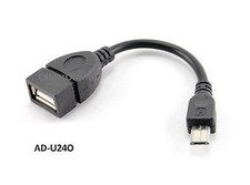 4" USB A Female to Micro-B Male OTG Smartphone, GPS, PDA Adapter Host Cable