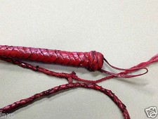 1 X Frusta di Cuoio ca.230 CM Lungo Colore Rosso Musical Theater Decorazione