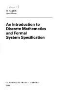 An Introduction To Discrete Mathematics Und Formale System Specifi