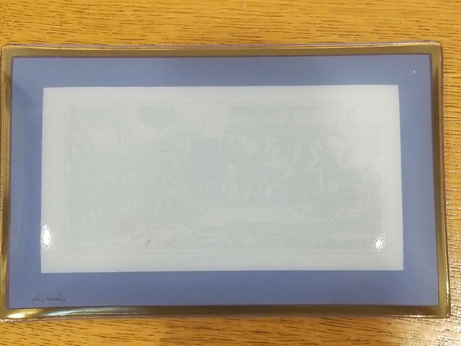 Vintage David Douglas Glass Plate Tray Dish The Battle of Bunker Hill 