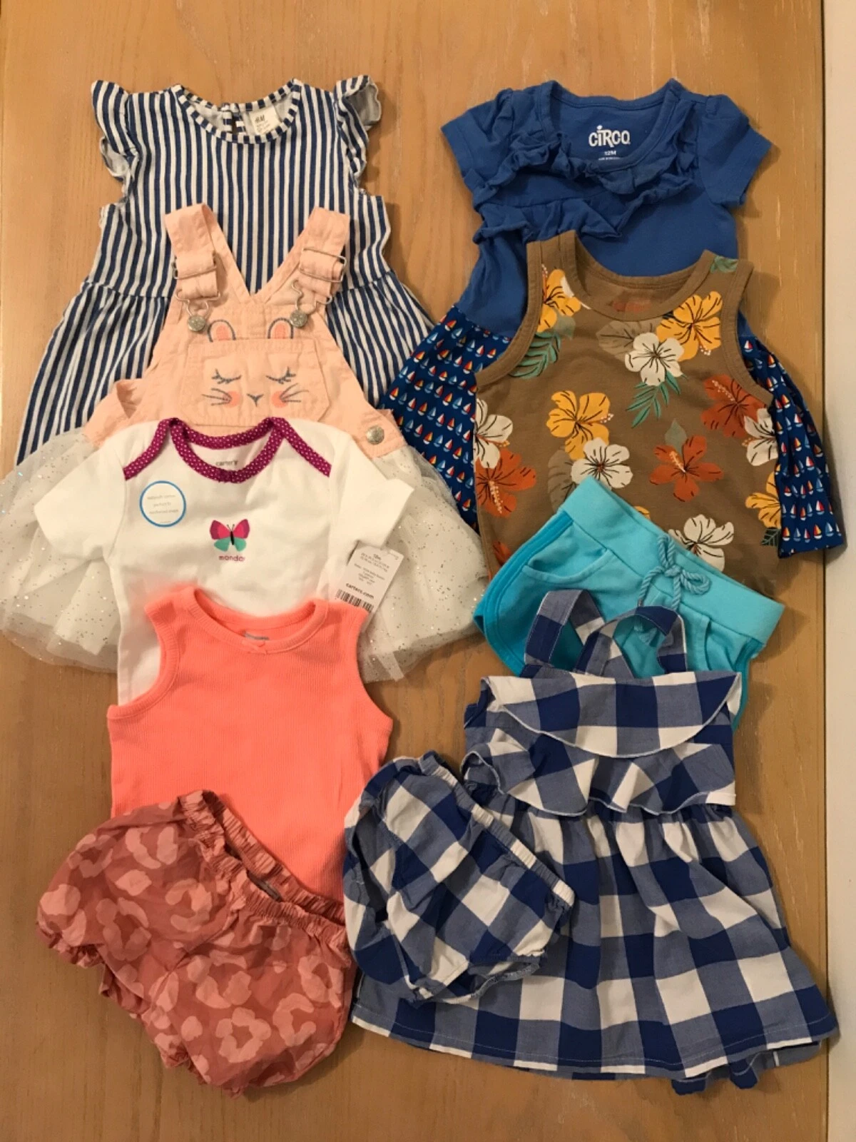 Carter's, Oshkosh, Others Infant Girls Clothing Lot of 10 (1 New) Size 12 Months