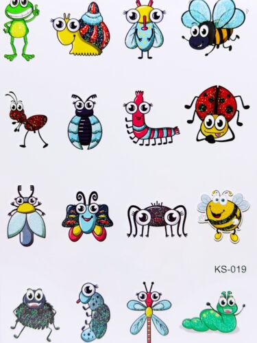 4pcs GLITTER Kids Cartoon Temporary Tattoo art stickers Waterproof Body/face - Picture 48 of 55