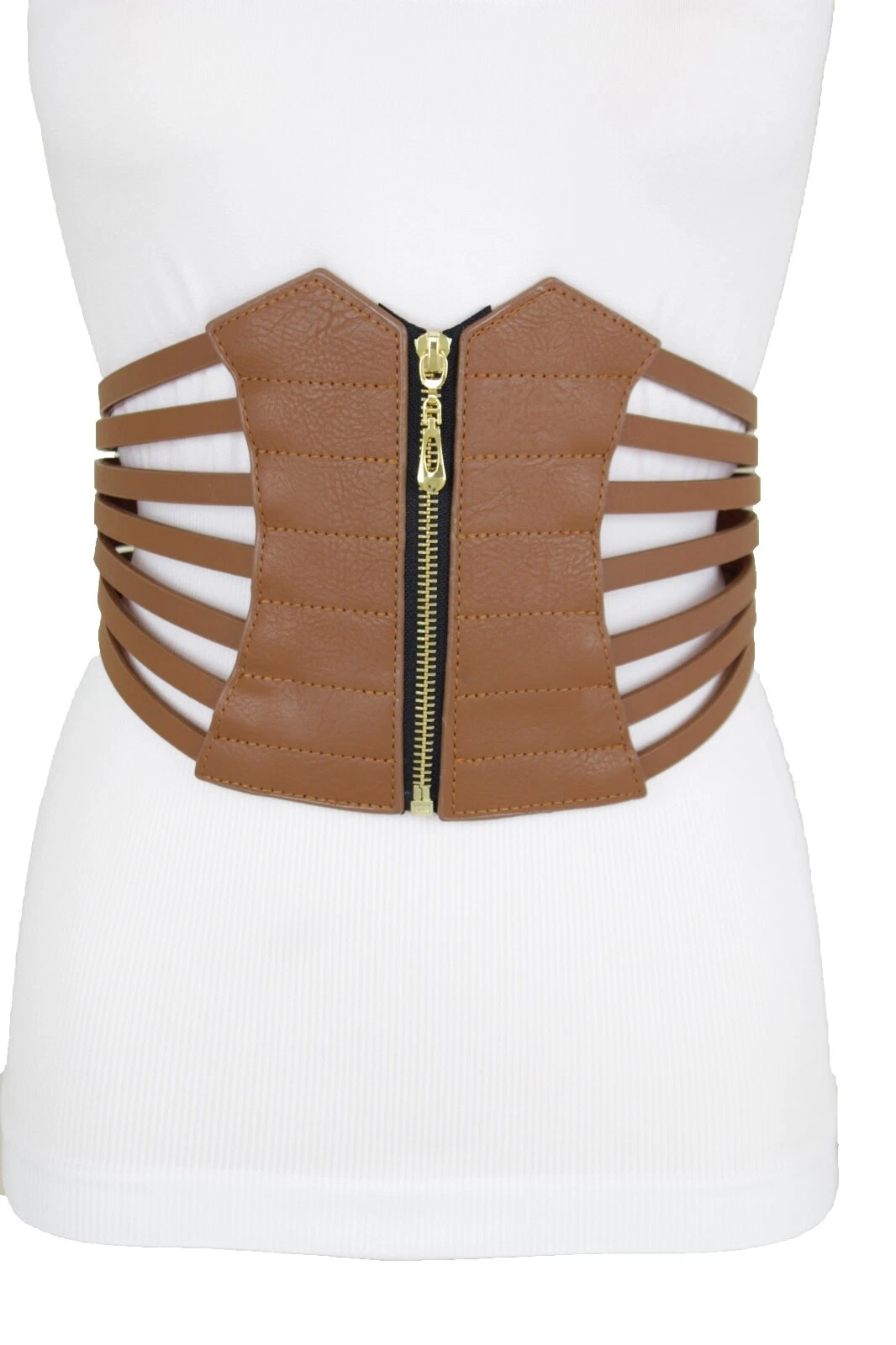 Correa de Cintura Cinturones Marrón a Rayas para mujeres