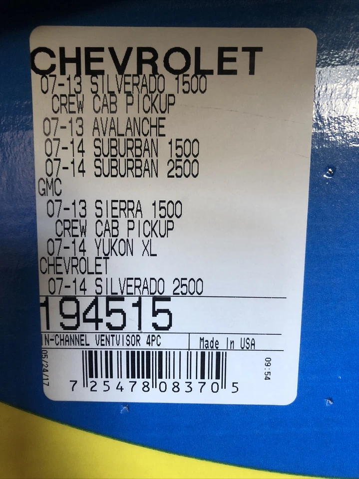 Juego de 4 piezas de acrílico de humo deflector en canal Ventvisor automático Ventshade 194515 Foto 2 de 2