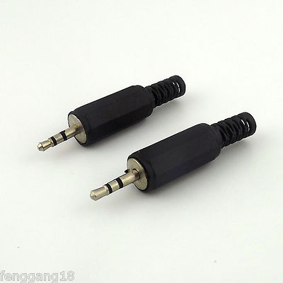 50x 2.5mm Male Plug Stereo DIY Plastic Cover Handle Head Audio Connector Adapter