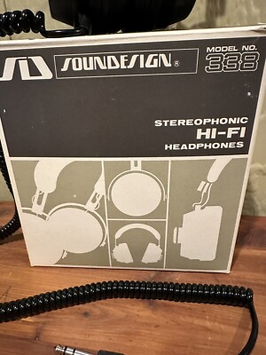 Sound Design Head Phones For Sound Control Vintage HI-FI Model 338 With Box