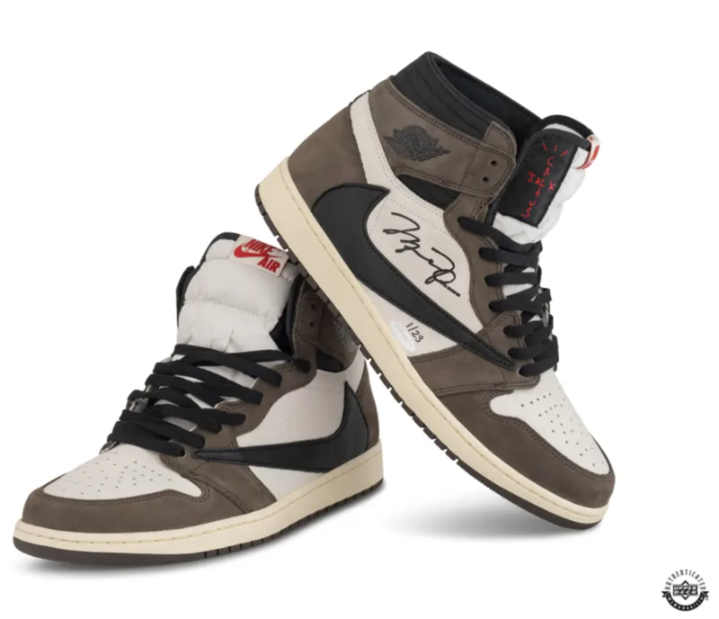 Michael Jordan Autographed Nike 1 'Travis Scott' Mocha Shoes UDA