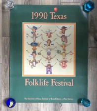 _Texas Folk Life Festival Poster Print 1990 Folklife