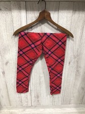 2 Pair WonderNation Kids Leggings Size S 7/8 Green Tigers  Red Geometric New