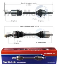 SurTrack Pair Set of 2 Front CV Axle Shafts For Ford Escape Mazda Tribute 2.0l
