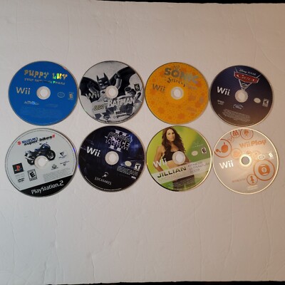 Disc ONLY Video Game lot 8 Games Wii PS2 UNTESTED Please Read