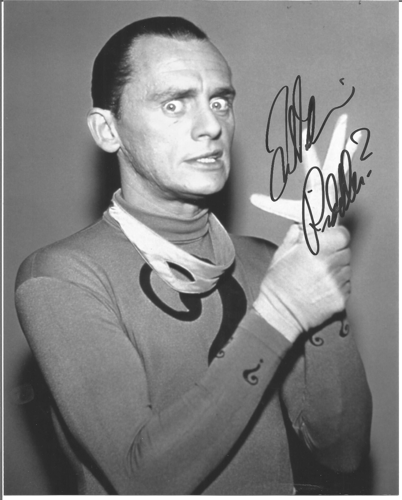 Frank Gorshin Classic RIDDLER in Batman Reprint Autograph Picture Photo ...