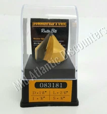 Sommerfeld 083181 V Groove Router Bit, 1/4" Shank, 90* Degree Cutting Angle