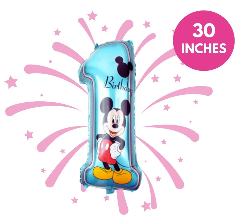 Minnie Mouse Pink or Blue Foil Balloons 1st Birthday Party 15 pcs set Decoration - Image 4 of 4