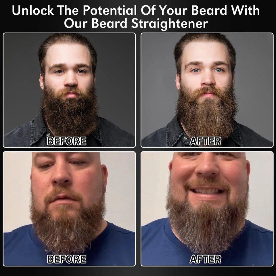 Beard Straightening Brush Anti-scalding Rechargeable Portable for Men - Image 2 of 4