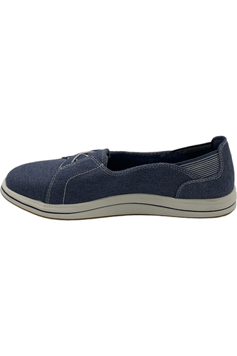 Clarks Cloudsteppers Canvas Slip-Ons Breeze Skip Navy | eBay